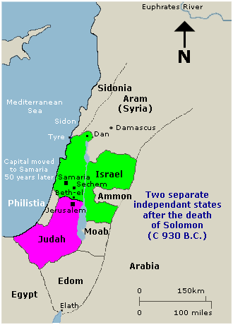 Israel &amp; Judah after the death of Solomon.